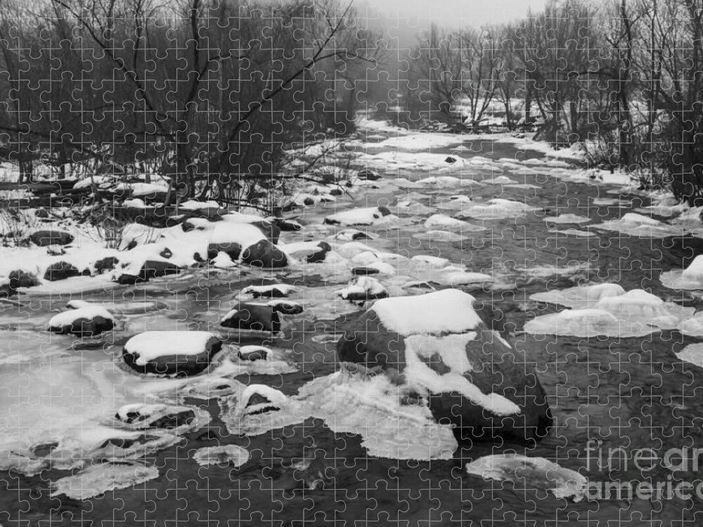 Ice Maine Photography Jigsaw Puzzle featuring the photograph Starting to Freeze by Alana Ranney