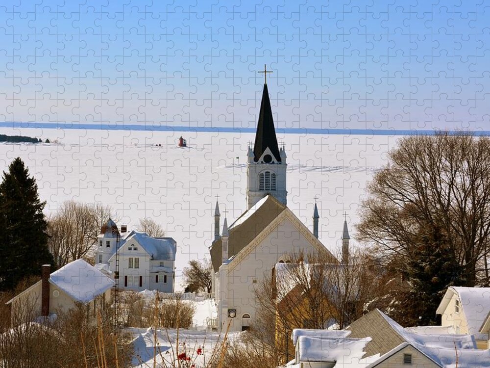 Winter Jigsaw Puzzle featuring the photograph Ste. Anne's in Winter by Keith Stokes
