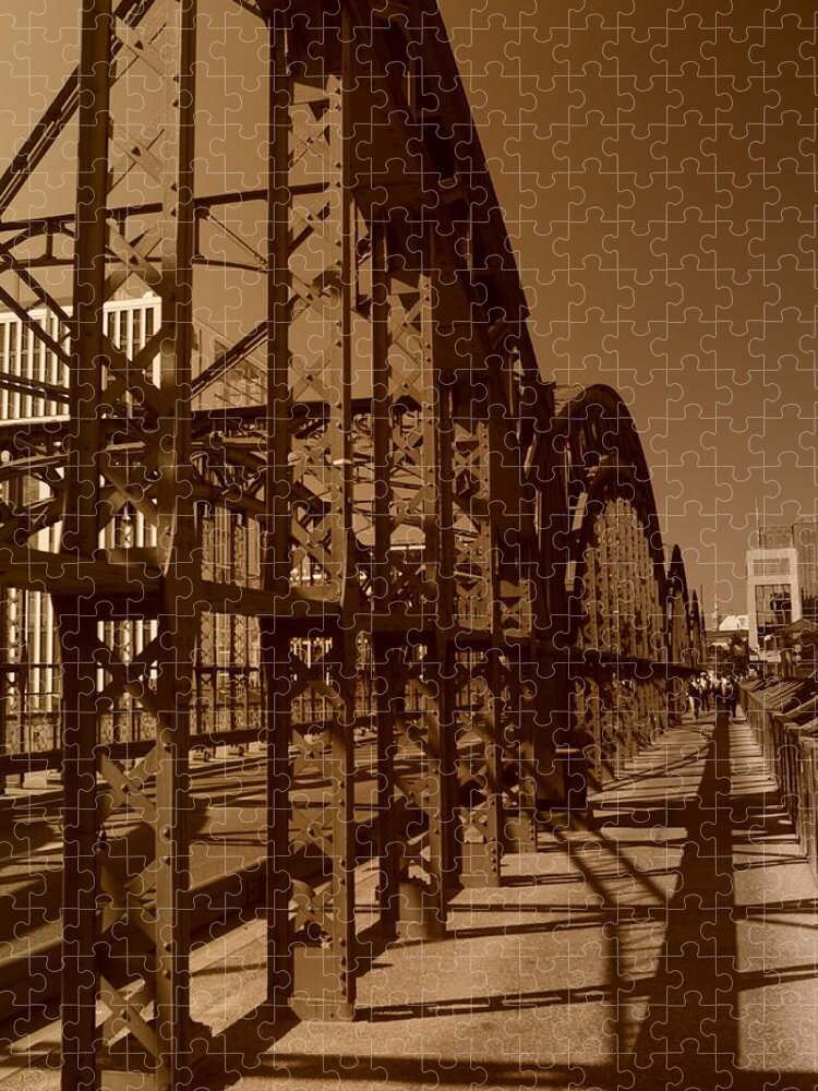 Steel Bridge Jigsaw Puzzle featuring the photograph Steel Shadows by Miguel Winterpacht