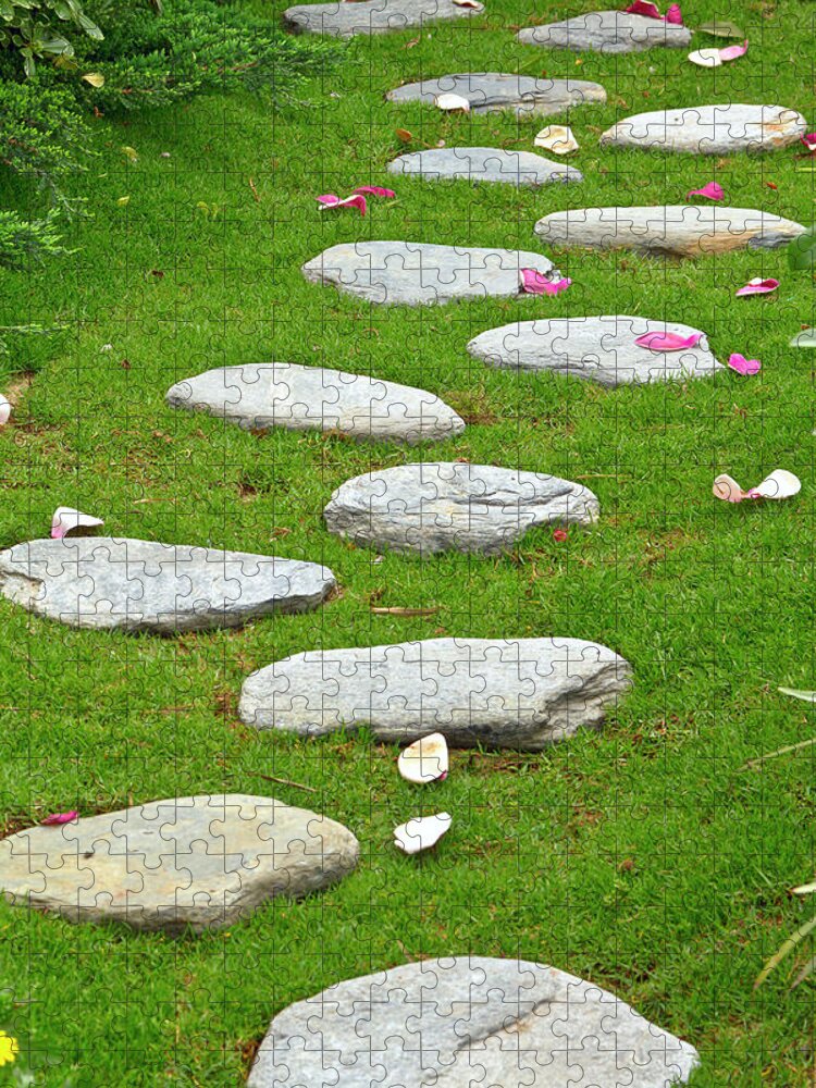 Chinese Culture Jigsaw Puzzle featuring the photograph Stepping Stone Path by Yuenwu
