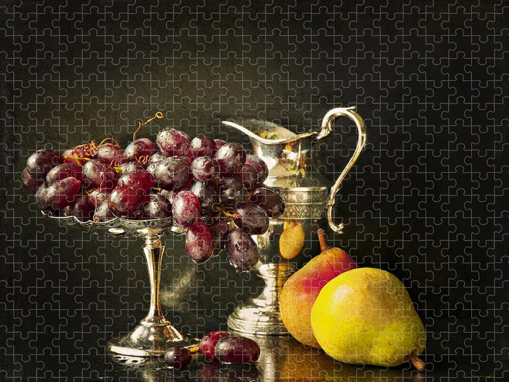 Chiaroscuro Jigsaw Puzzle featuring the photograph Still Life With Fruit by Theresa Tahara