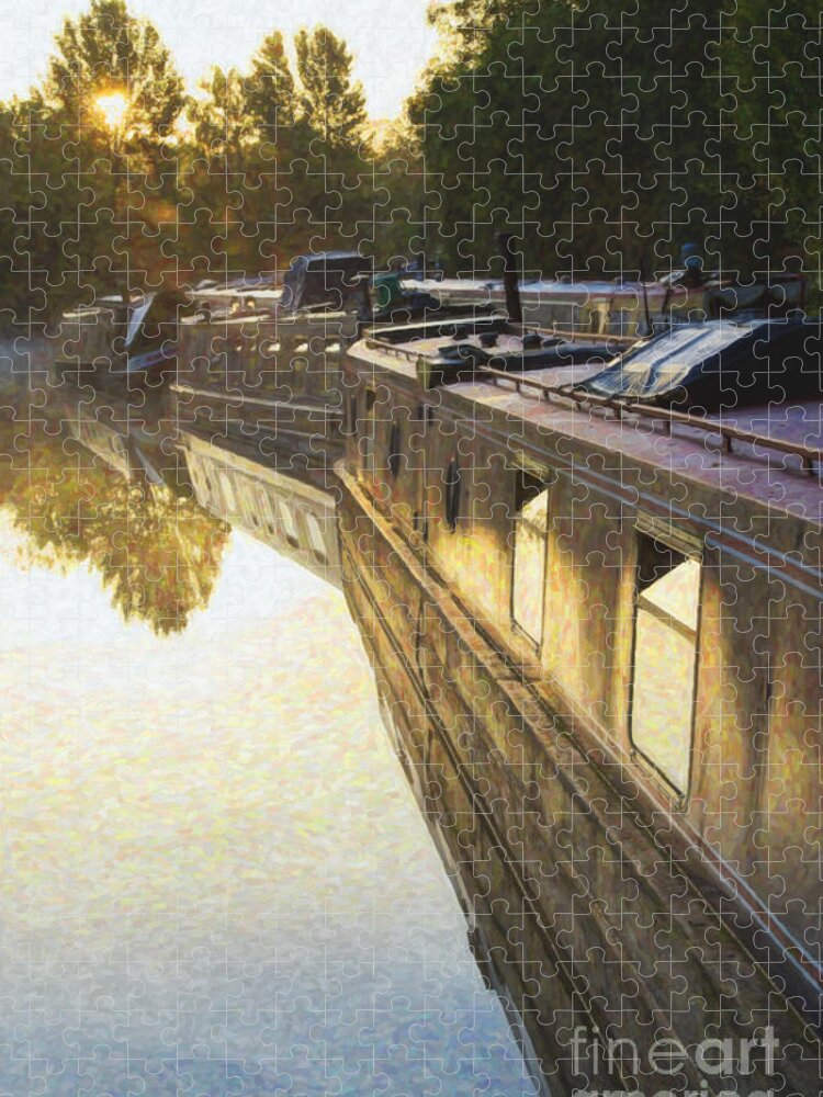 Canal Jigsaw Puzzle featuring the photograph Stillness and Light by Tim Gainey