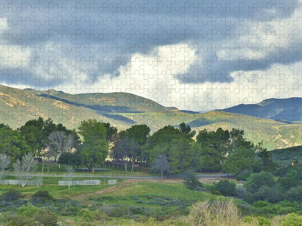 Linda Brody Jigsaw Puzzle featuring the photograph Storm Clouds from Santiago Canyon Road IV by Linda Brody