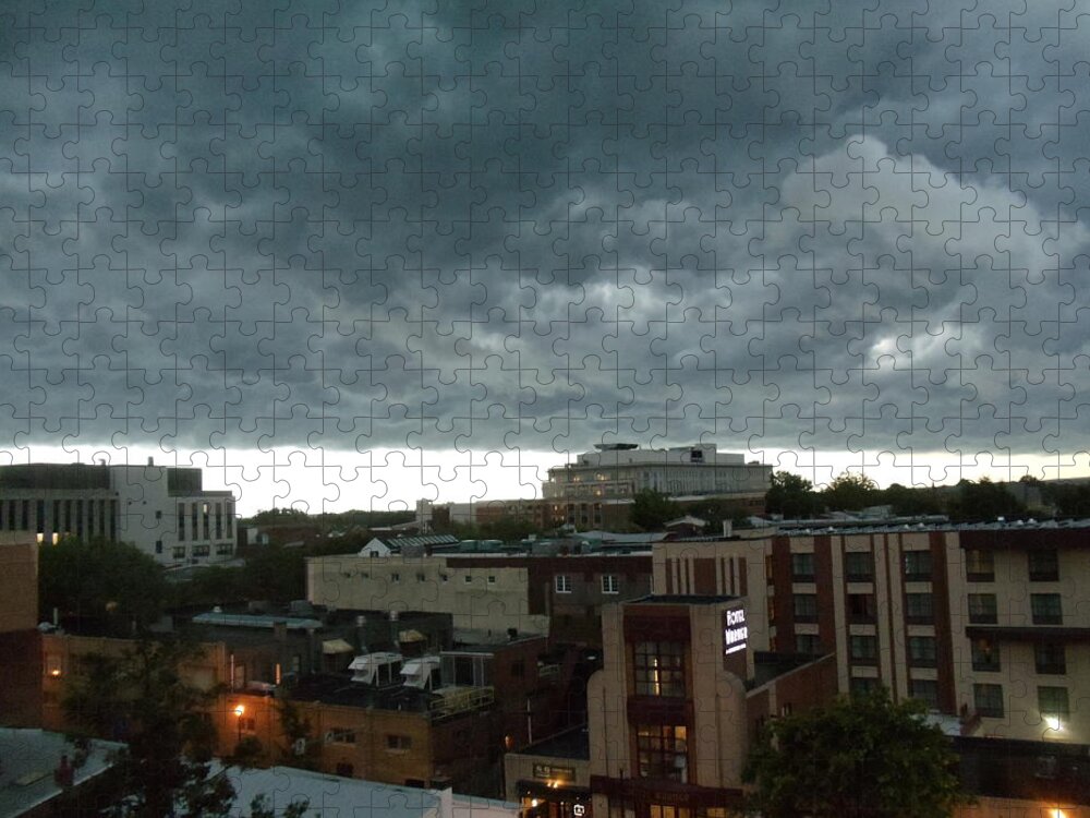 West Chester Jigsaw Puzzle featuring the photograph Storm over West Chester by Ed Sweeney