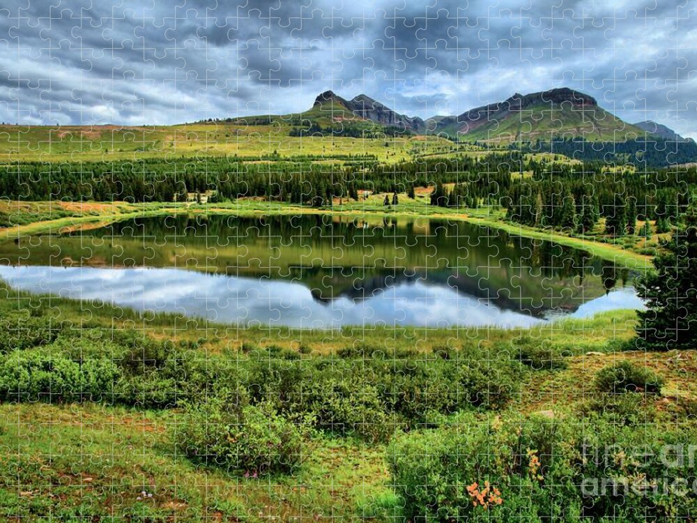 Little Molas Lake Jigsaw Puzzle featuring the photograph Storms Over Little Molas by Adam Jewell