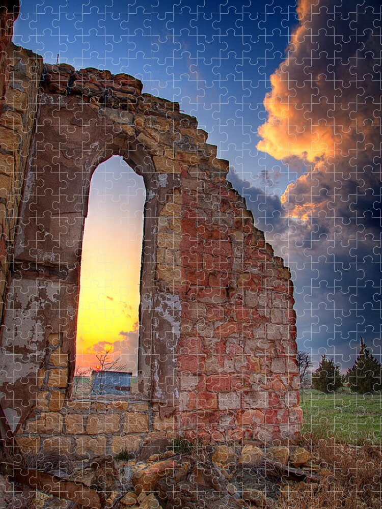 Storm Jigsaw Puzzle featuring the photograph Stormy Church by Thomas Zimmerman