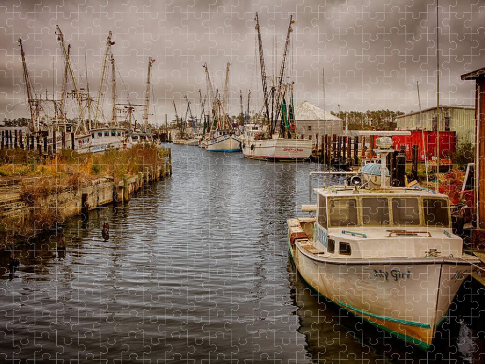 Outer Banks Jigsaw Puzzle featuring the photograph Stormy Day at Englehard - Outer Banks I by Dan Carmichael