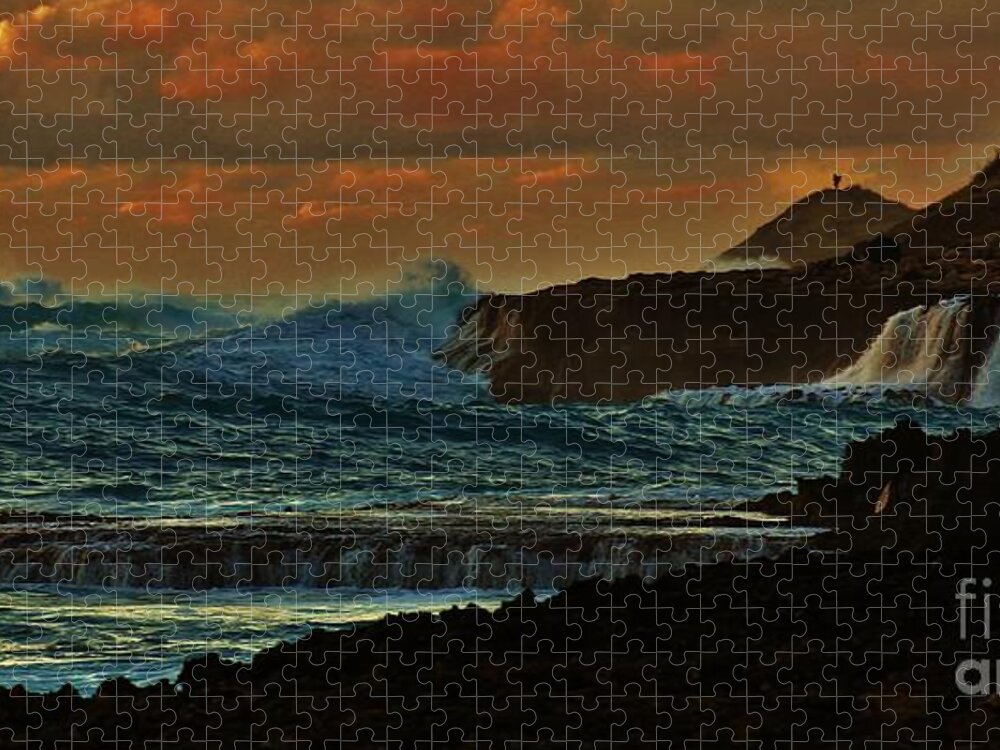 Kaena Point Jigsaw Puzzle featuring the photograph Stormy Seas by Craig Wood