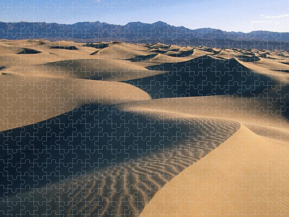 Shadow Jigsaw Puzzle featuring the photograph Stovepipe Wells, Sand Dunes by John Elk