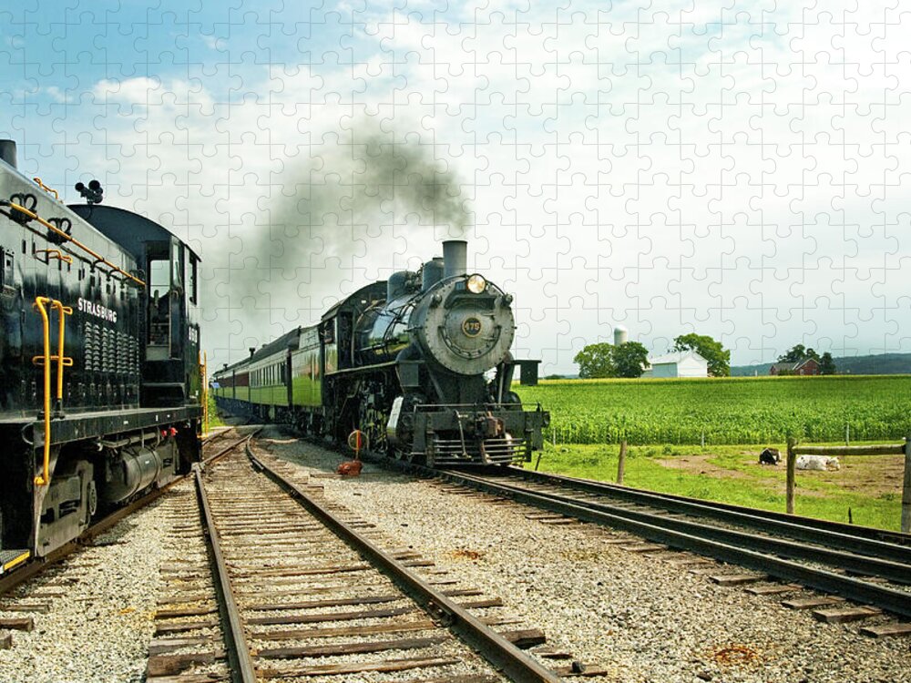 D2-rr-0845 Jigsaw Puzzle featuring the photograph Strasburg Express by Paul W Faust - Impressions of Light