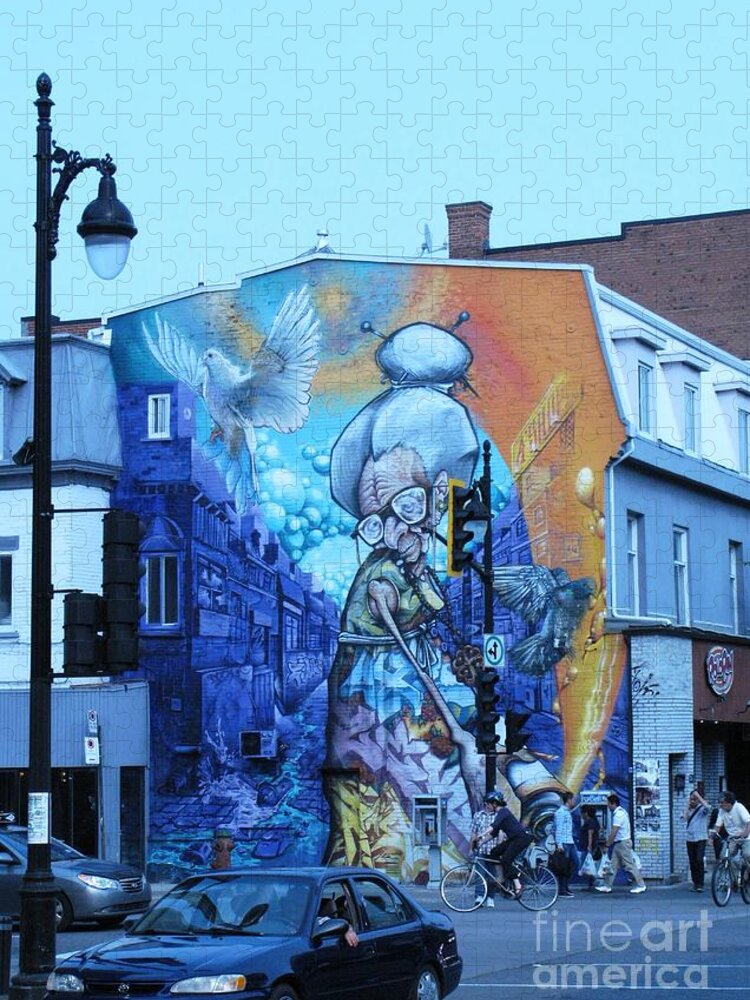 Street Art Jigsaw Puzzle featuring the photograph Street Art. Montreal. Quebec 2014 2 by Ausra Huntington nee Paulauskaite