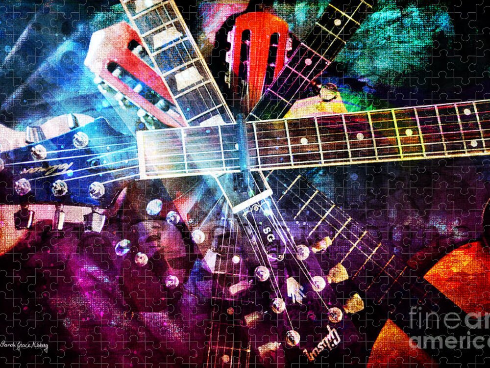Guitar Jigsaw Puzzle featuring the photograph Strings Attached by Randi Grace Nilsberg
