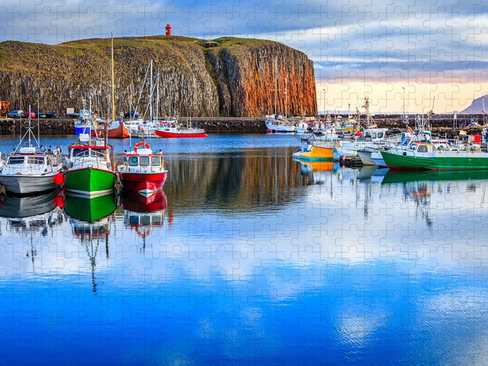 Europe Jigsaw Puzzle featuring the photograph Stykkisholmur Harbor by Alexey Stiop