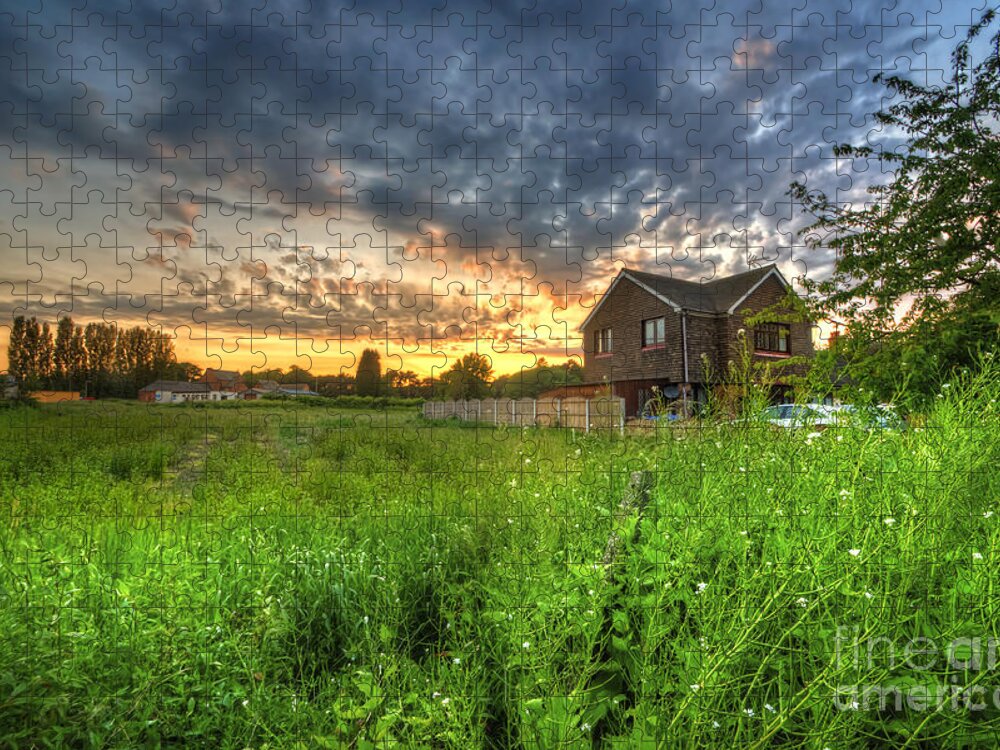 Art Jigsaw Puzzle featuring the photograph Suburban Sunset 5.0 by Yhun Suarez