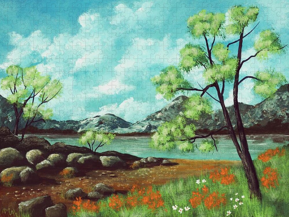 Summer Jigsaw Puzzle featuring the painting Summer Day by Anastasiya Malakhova