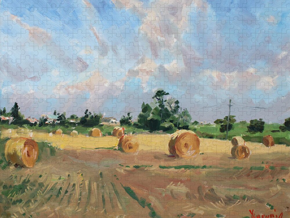 Summer Jigsaw Puzzle featuring the painting Summer Fields in Georgetown ON by Ylli Haruni