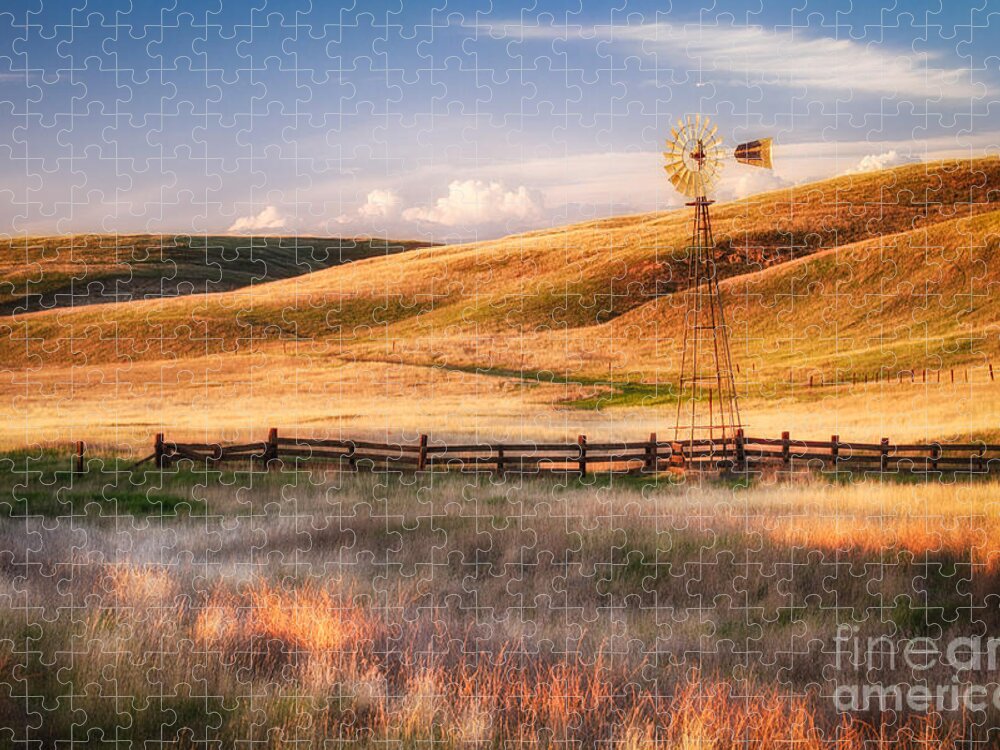 Windmill Jigsaw Puzzle featuring the photograph Summer Glow by Anthony Michael Bonafede