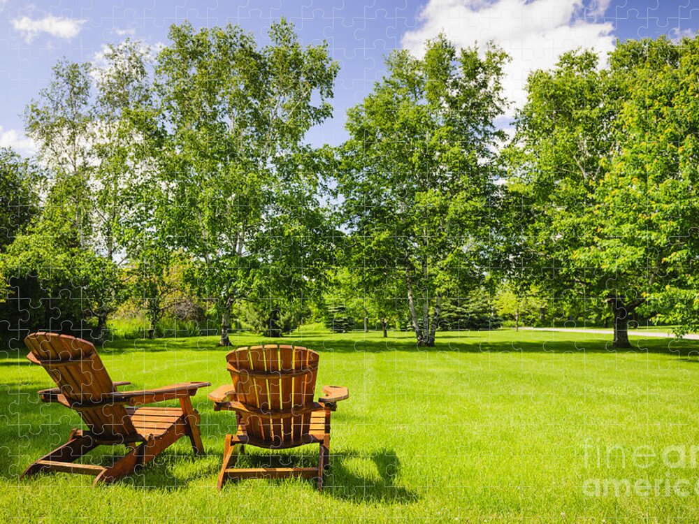 Chairs Jigsaw Puzzle featuring the photograph Summer relaxing 5 by Elena Elisseeva