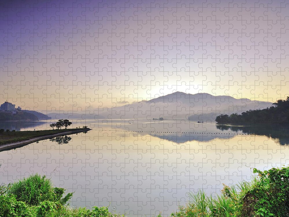 Scenics Jigsaw Puzzle featuring the photograph Sun Moon Lake Twilight by Moson Kuo