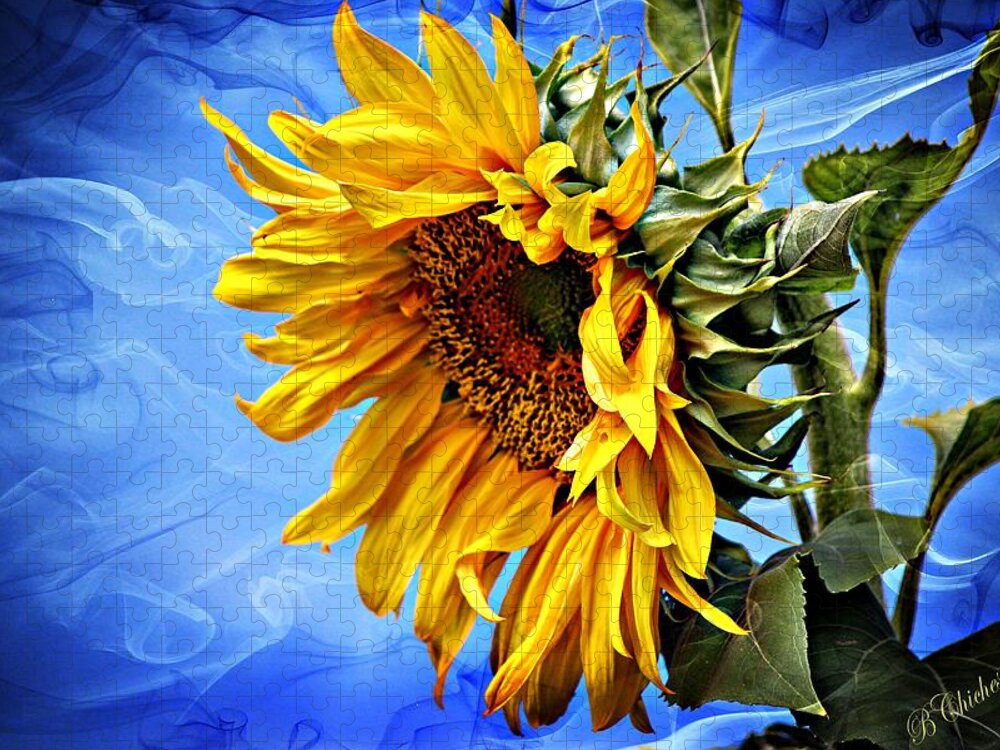 Sunflower Jigsaw Puzzle featuring the photograph Sunflower Fantasy by Barbara Chichester
