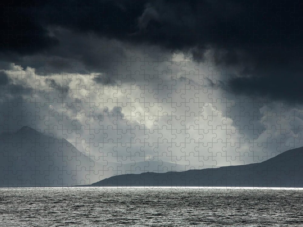 Scotland Jigsaw Puzzle featuring the photograph Sunlight Shining Through Dark Storm by John Short / Design Pics