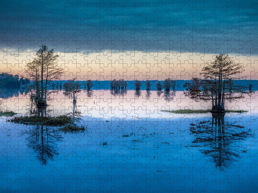 Steinhagen Reservoir Jigsaw Puzzle featuring the photograph Sunrise at Steinhagen Reservoir by David Morefield