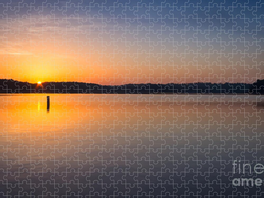 Lake-lanier Jigsaw Puzzle featuring the photograph Sunrise on the Lake by Bernd Laeschke