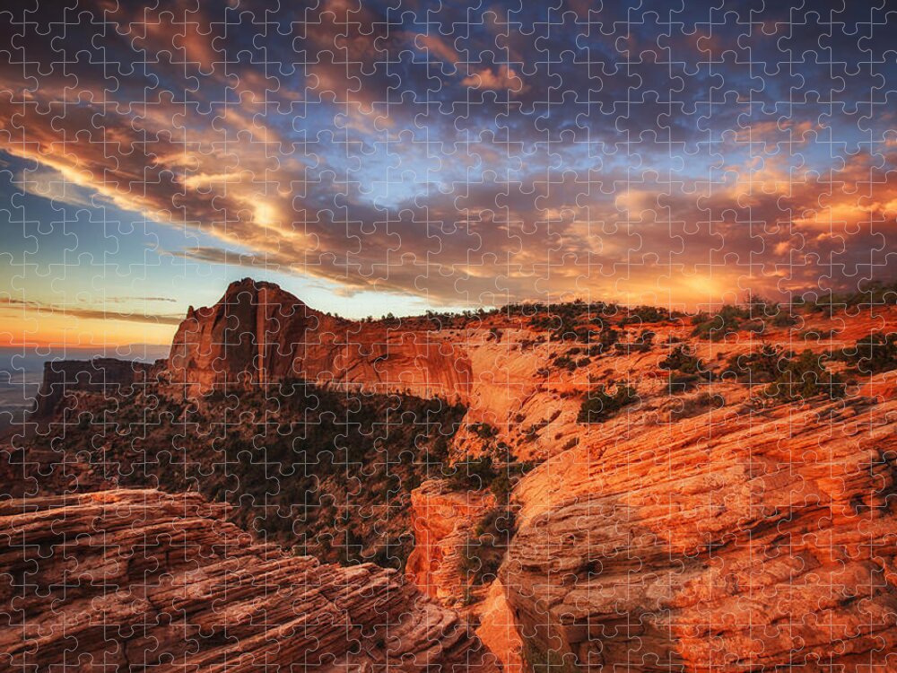 Sunrise Jigsaw Puzzle featuring the photograph Sunrise Over Canyonlands by Darren White