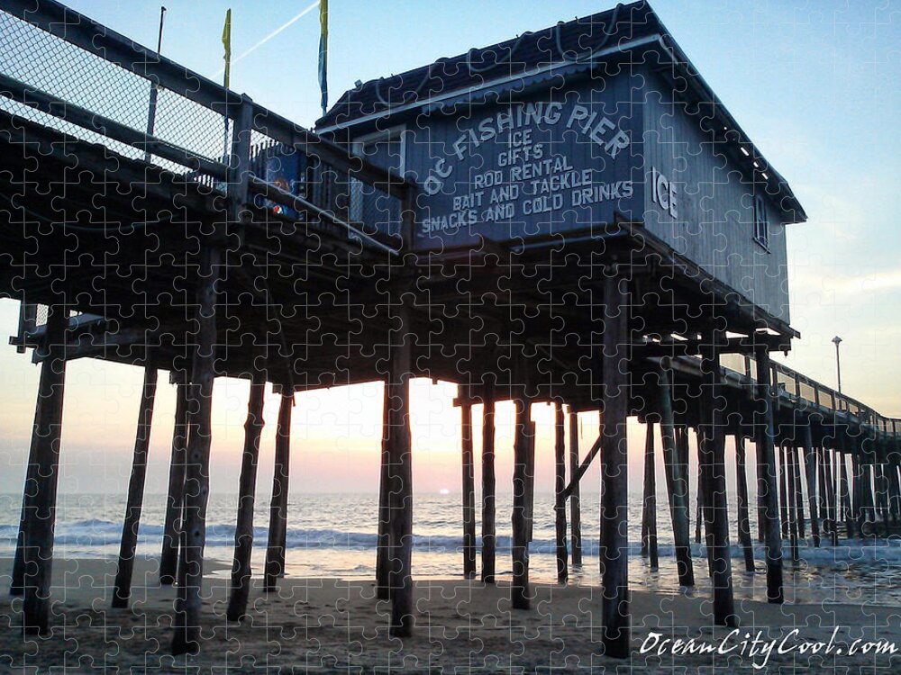 Sunrise Jigsaw Puzzle featuring the photograph Sunrise Under the OC Fishing Pier by Robert Banach