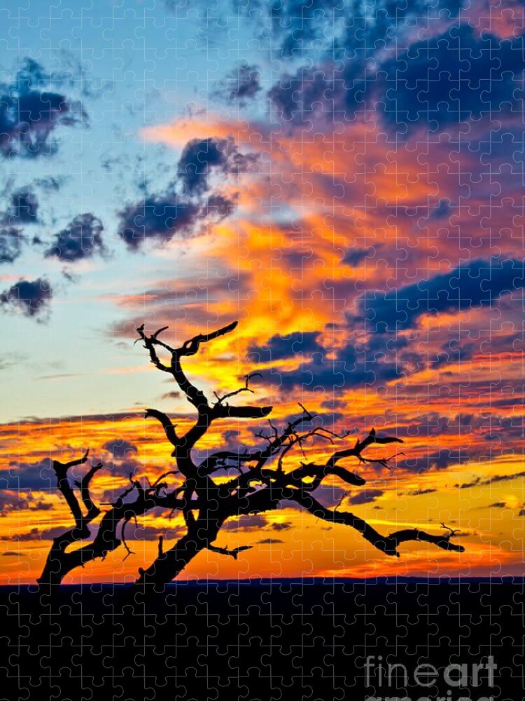 Michael Tidwell Photography Jigsaw Puzzle featuring the photograph Sunset at Enchanted Rock by Michael Tidwell
