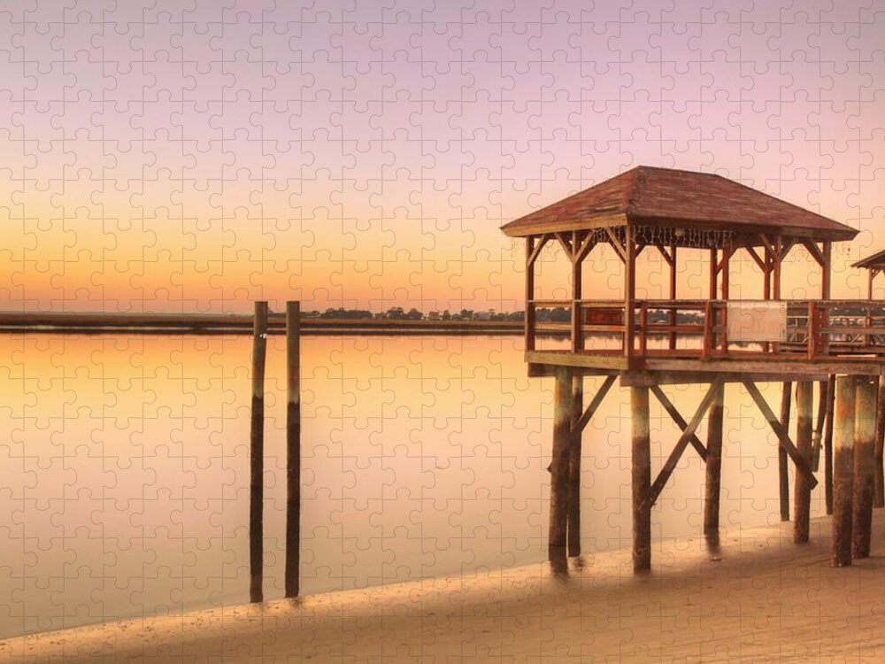 Tybeeisland Jigsaw Puzzle featuring the photograph Sunset at Tybee by Linda Covino