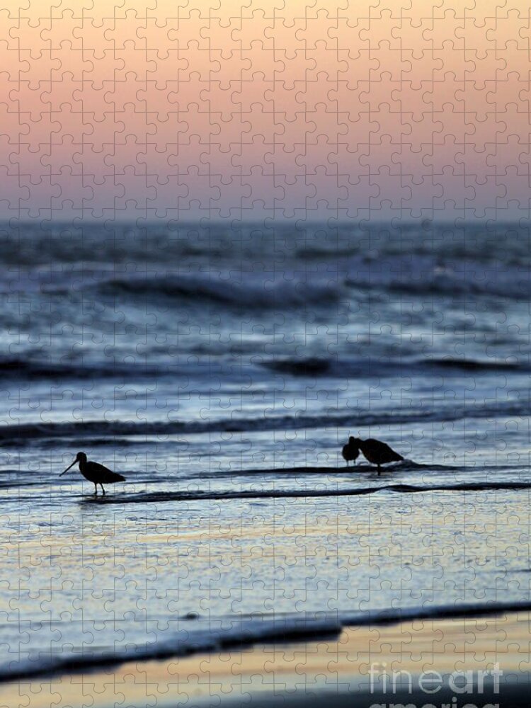 Golden Jigsaw Puzzle featuring the photograph Sunset Birds by Henrik Lehnerer