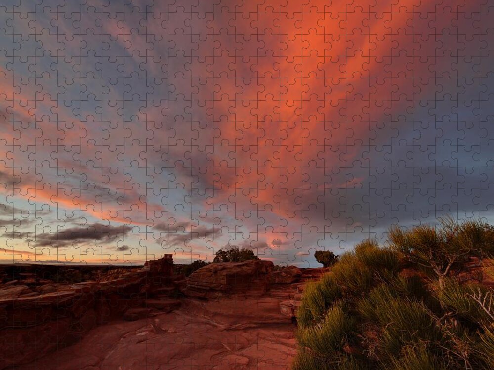 Tranquility Jigsaw Puzzle featuring the photograph Sunset Clouds At Dead Horse Point by © Jan Zwilling