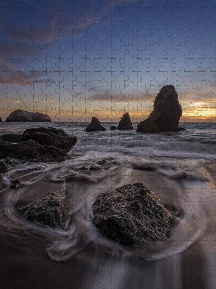 Marin Headlands Jigsaw Puzzle featuring the photograph Sunset Goodbye by Rick Berk