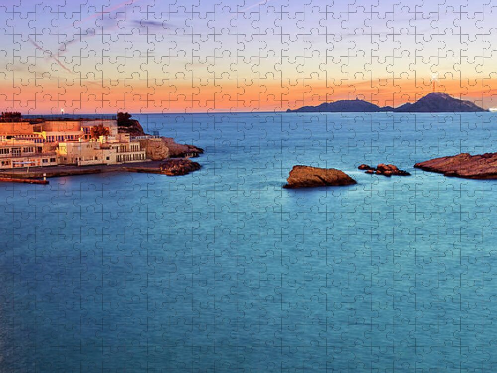 Sunset In Marseille South France Jigsaw Puzzle by Ju-li 