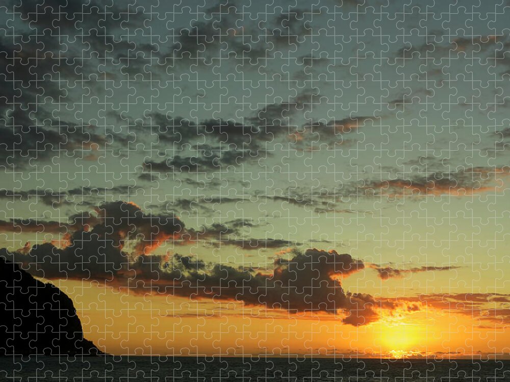 Scenics Jigsaw Puzzle featuring the photograph Sunset In The Indian Ocean by Owen Franken