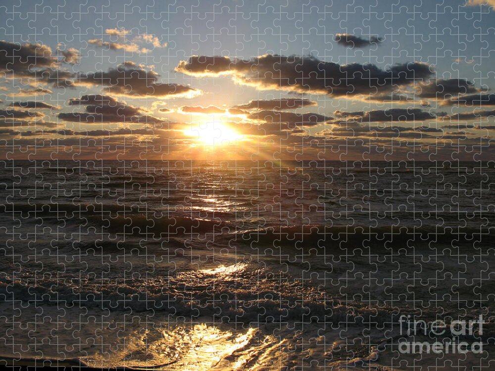 Sunset Jigsaw Puzzle featuring the photograph Sunset On Venice Beach by Christiane Schulze Art And Photography