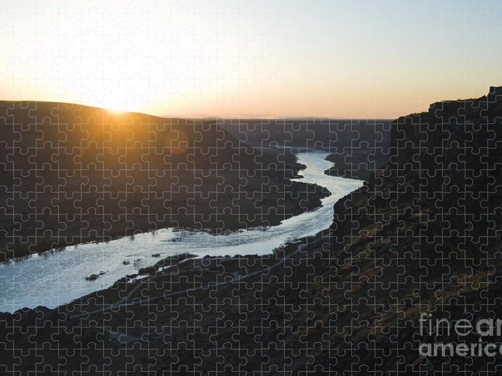Nature Jigsaw Puzzle featuring the photograph Sunset Over Snake River by William H. Mullins