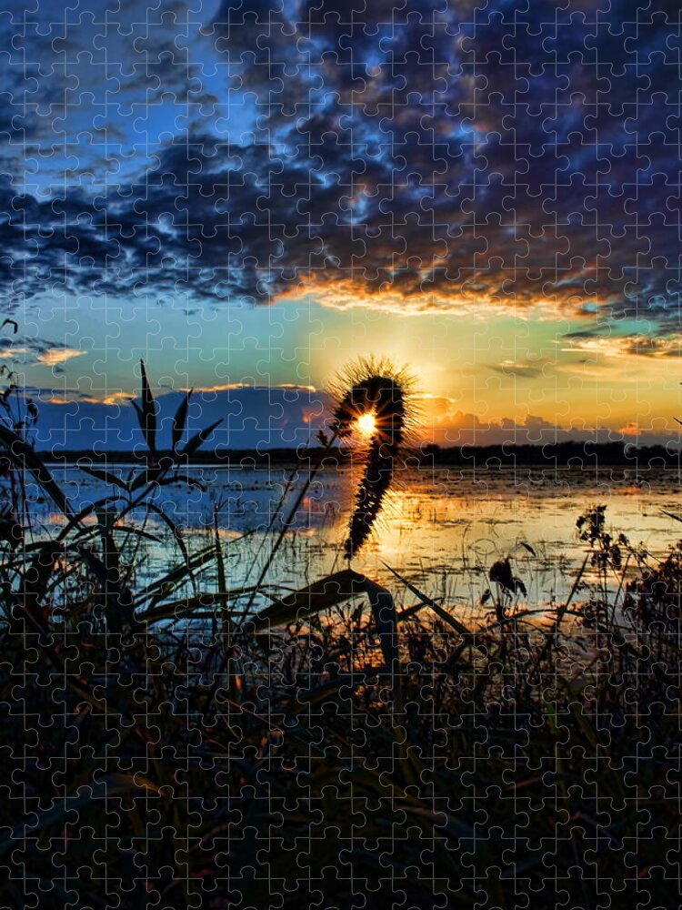 Sunset Jigsaw Puzzle featuring the photograph Sunset over the Refuge by Dale Kauzlaric