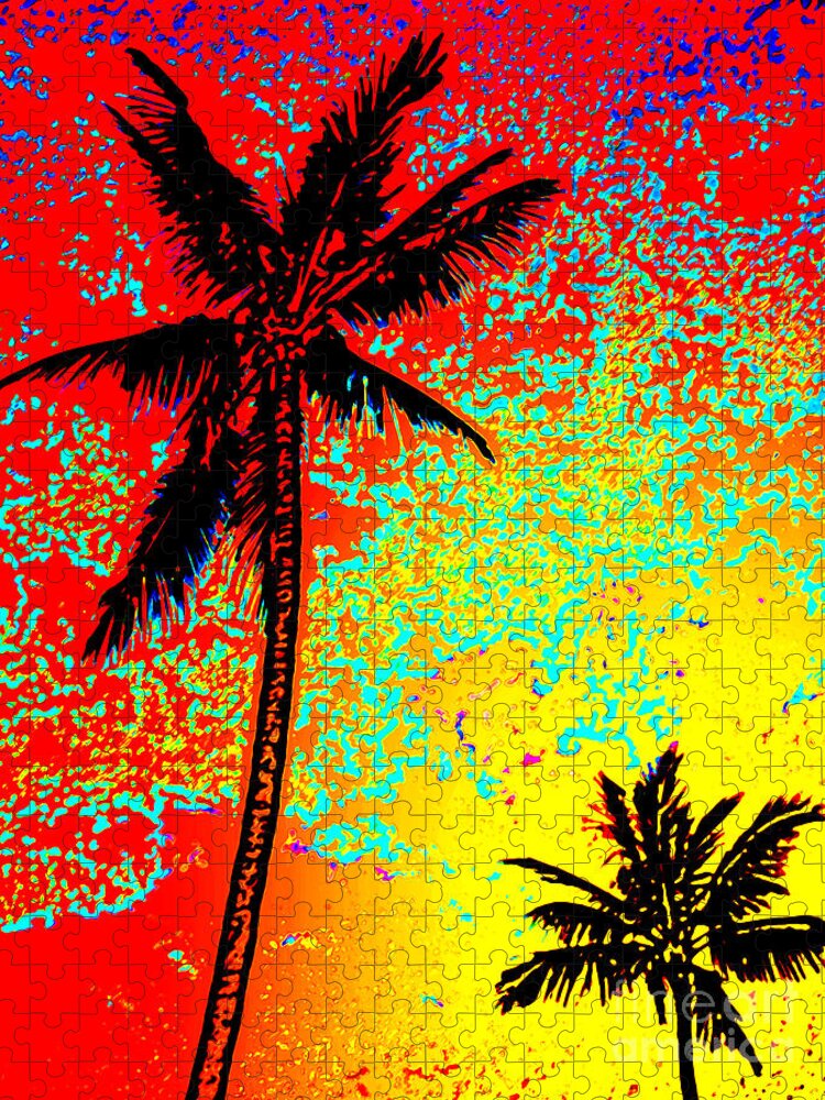 David Lawson Photography Jigsaw Puzzle featuring the photograph Sunset Palms by David Lawson