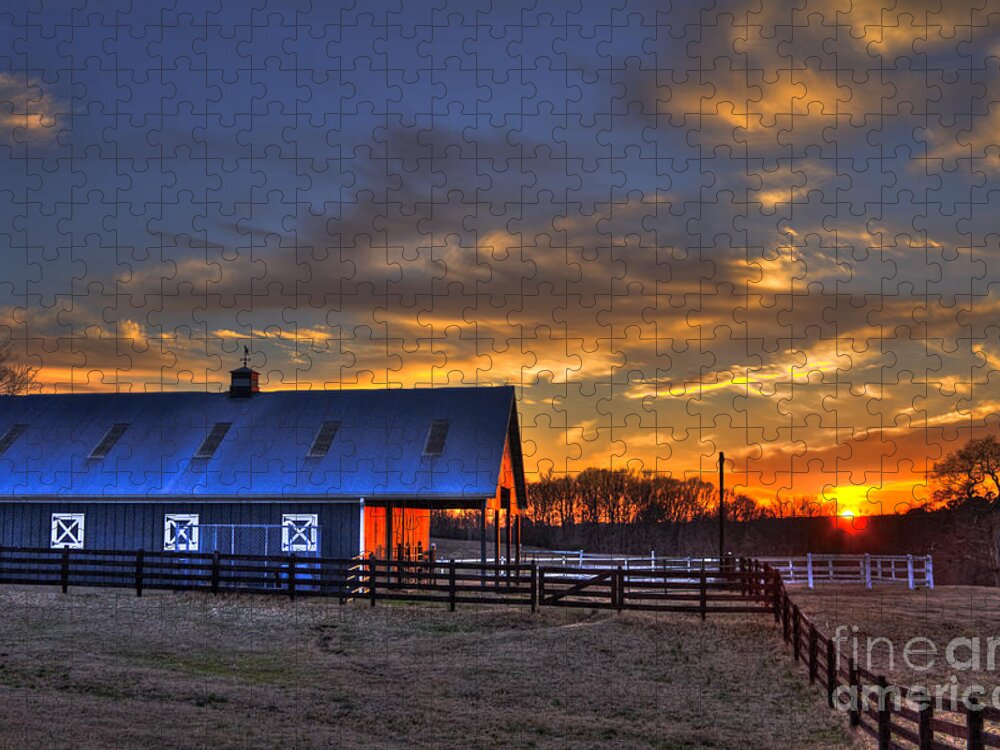 Reid Callaway Sunset Jigsaw Puzzle featuring the photograph Sunset Reflections by Reid Callaway