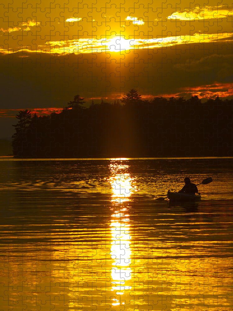 Kayaking Jigsaw Puzzle featuring the photograph Sunset Solitude by Alice Mainville