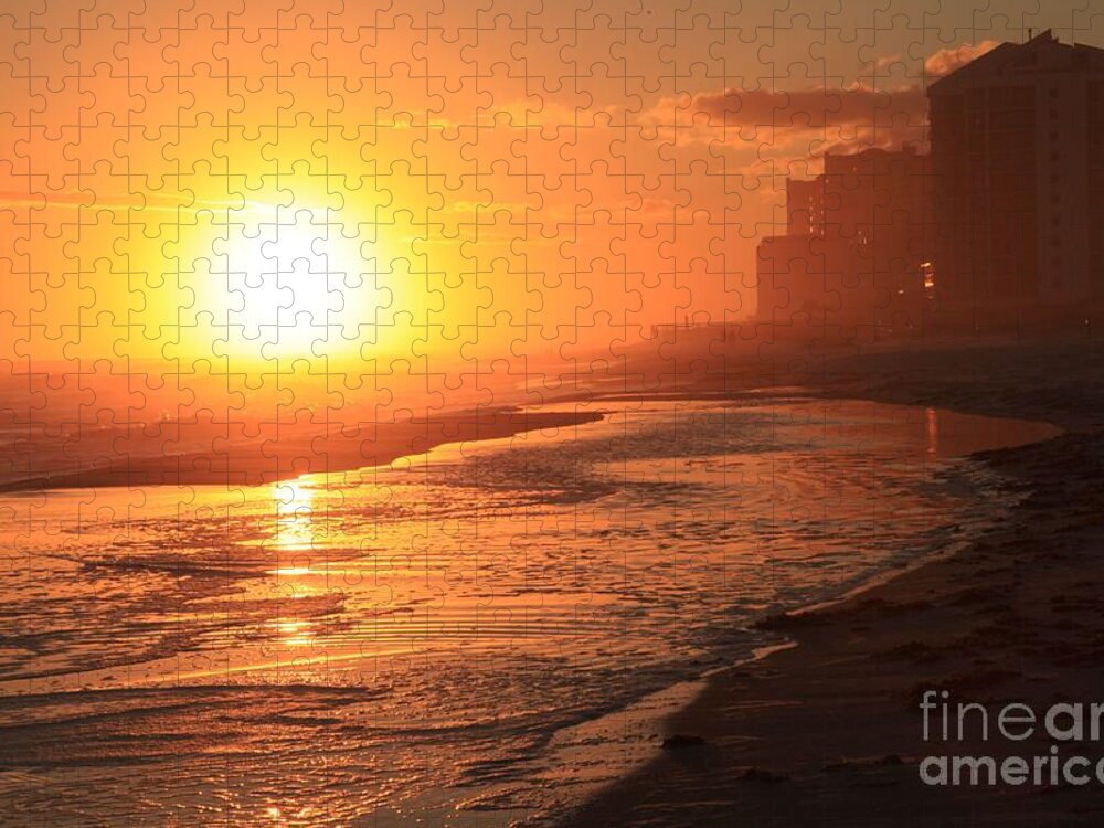 Gulf Islands National Seashore Jigsaw Puzzle featuring the photograph Sunset Towers by Adam Jewell