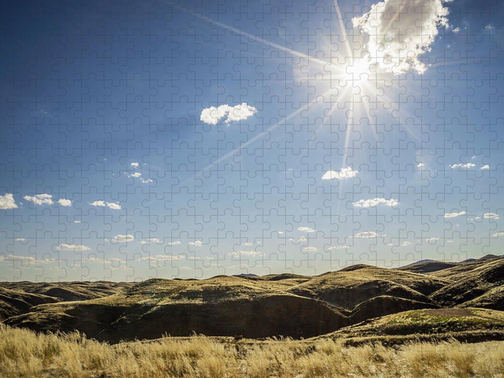 Scenics Jigsaw Puzzle featuring the photograph Sunshine Over Hills In Namib Desert by Buena Vista Images