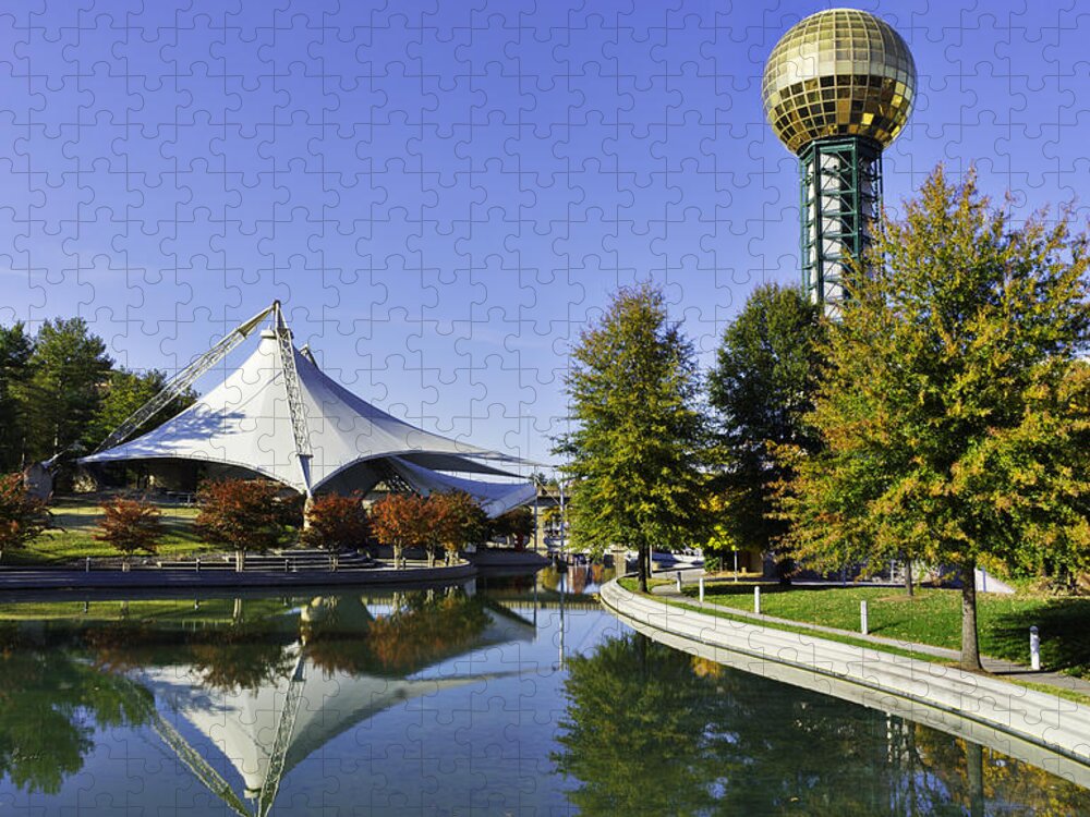 2014 Jigsaw Puzzle featuring the photograph Sunsphere in the Fall by Sharon Popek