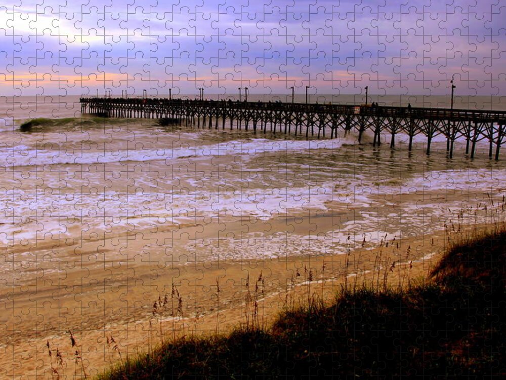 Topsail Island Jigsaw Puzzle featuring the photograph Surf City Pier by Karen Wiles