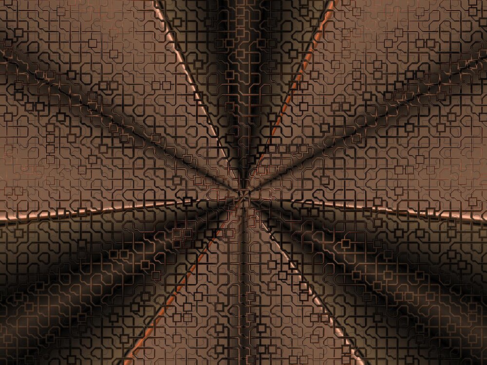 Geometric Abstract Jigsaw Puzzle featuring the digital art Abstract Metal Mesh 2 by Judi Suni Hall