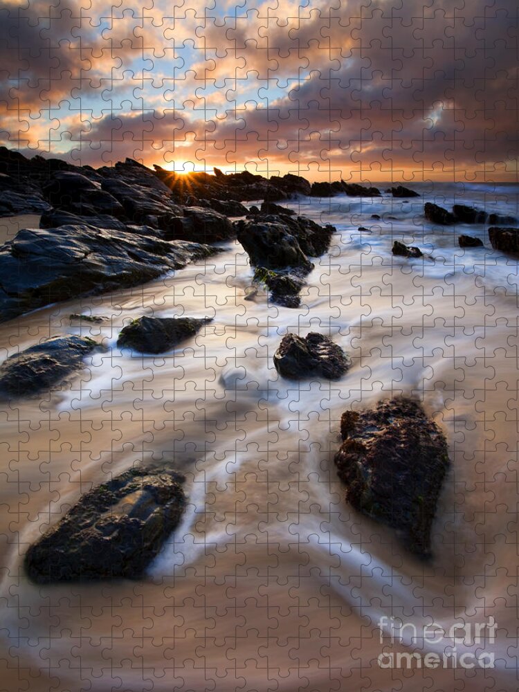 Seascape Jigsaw Puzzle featuring the photograph Surrounded by the Tides by Michael Dawson