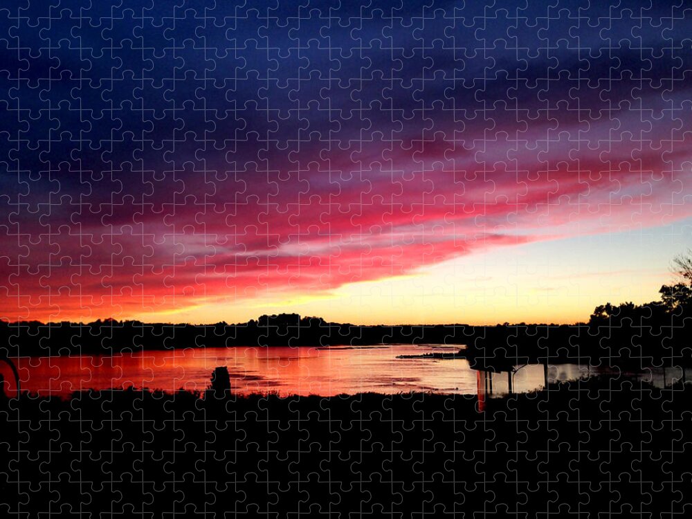 Sunset Jigsaw Puzzle featuring the photograph Susquehanna Sunset by Jean Macaluso