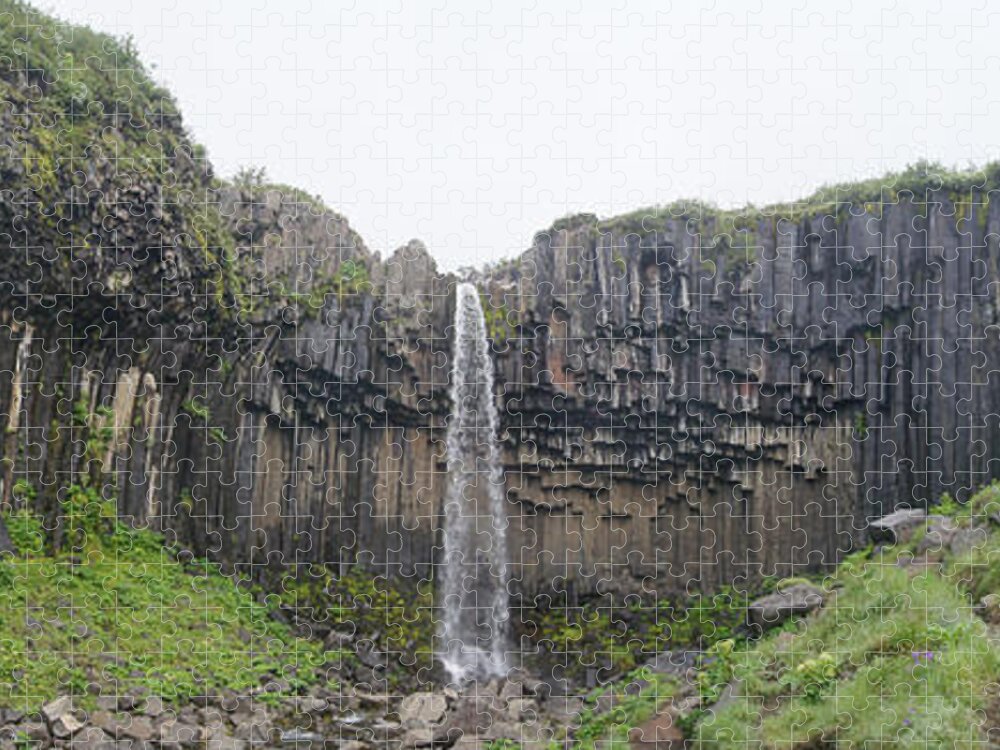 Prott Jigsaw Puzzle featuring the photograph Svartifoss panorama Iceland by Rudi Prott